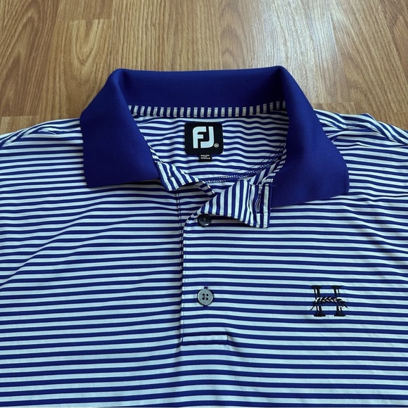 Footjoy Golf Polo Men’s Medium Striped Unknown Logo - Picture 1 of 8